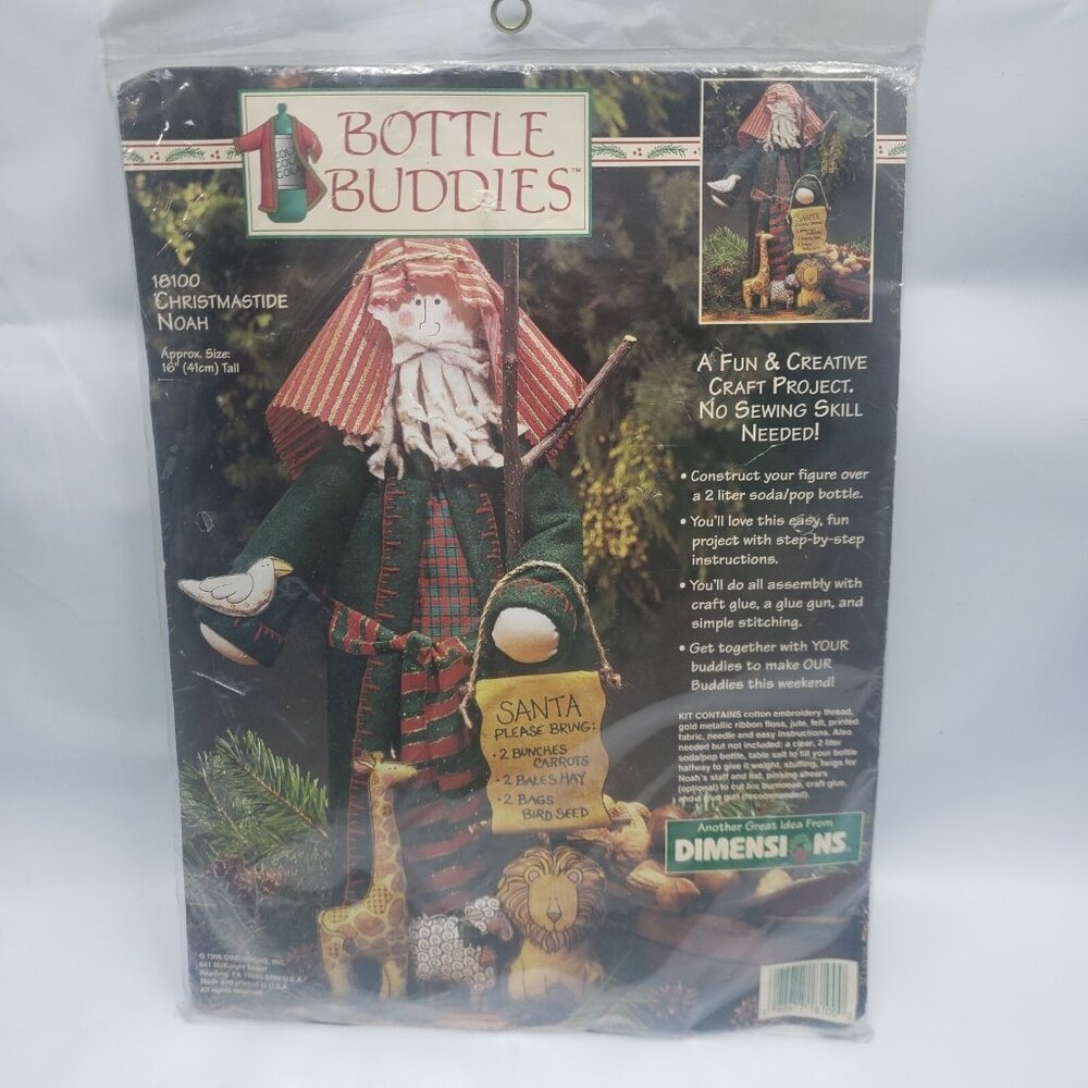 Dimensions Bottle Buddies Number 18100 Christmastide Noah Vintage 1996 Sealed